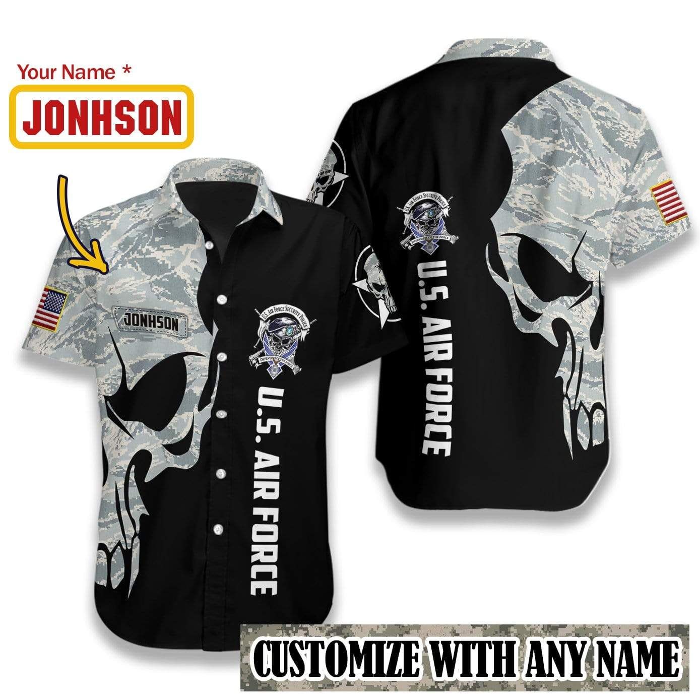 Felacia [Hawaii Shirt] Custom Name US Air Force Hawaiian Aloha Shirts-ZX2034